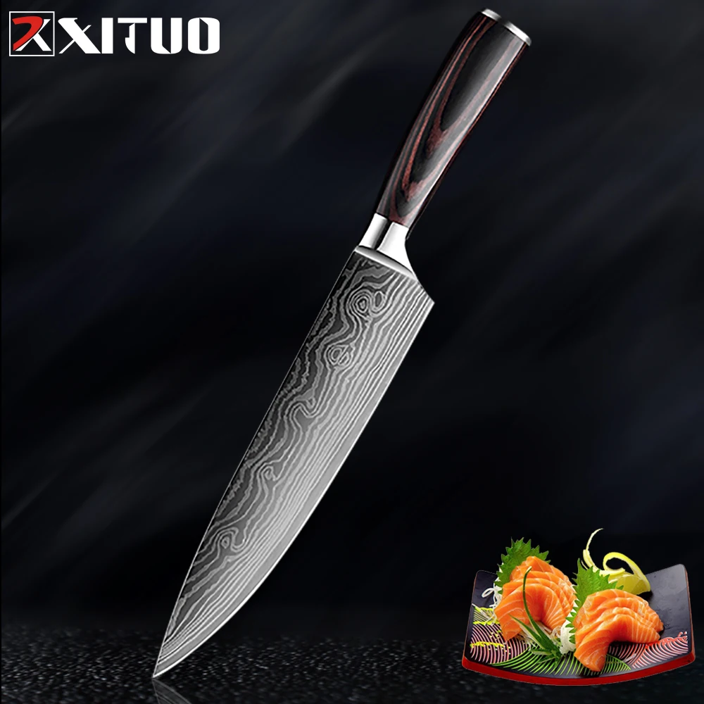 XITUO 3 шт. Messenset Кухня Пособия по кулинарии Ножи инструменты 8 &quot5&quot 5 &quotPakka Дамаск
