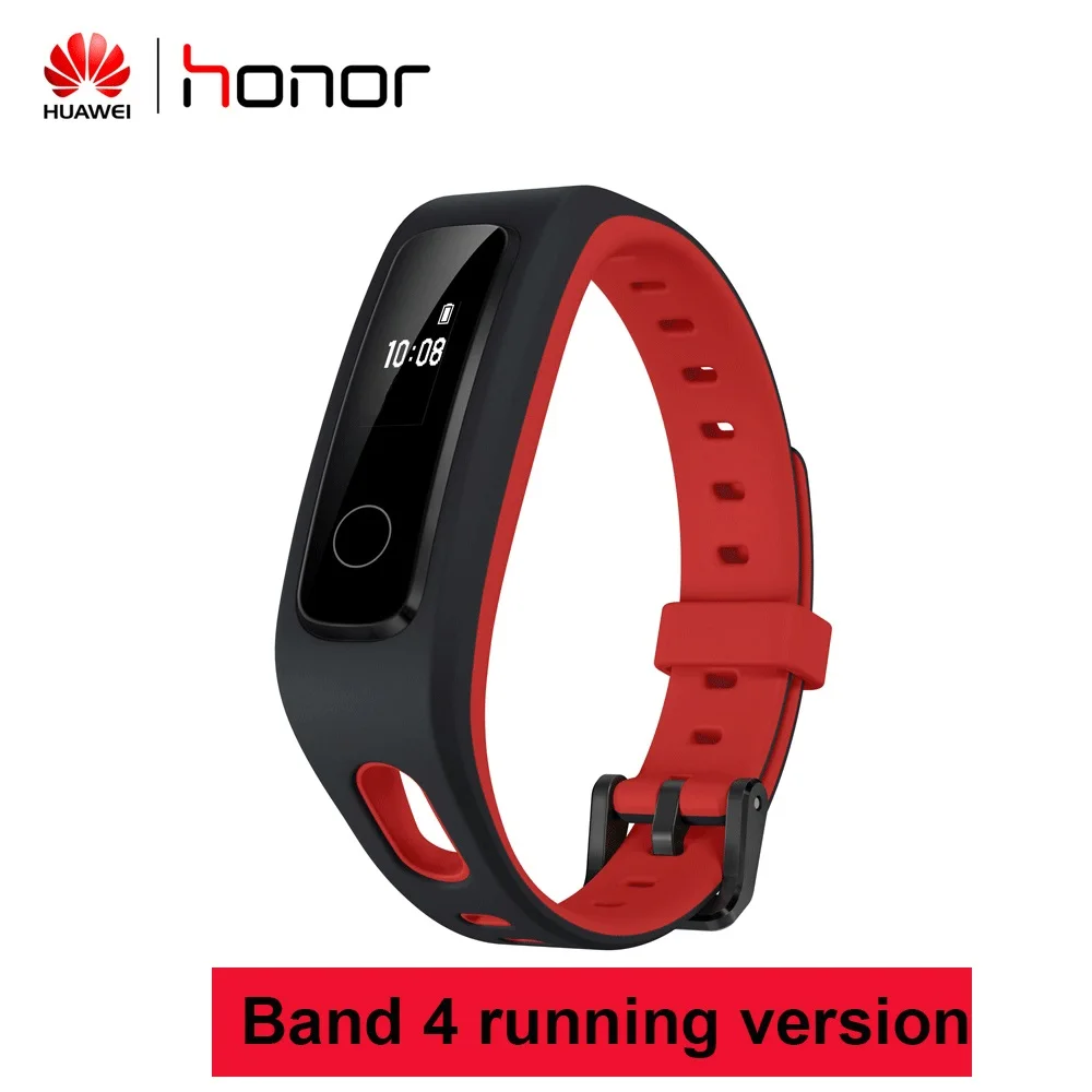 red band4 running Huawei Honor Band 4 Band 5 умный Браслет Globle Версия 50m водонепроницаемый фитнес-трекер монитор сердечного ритма во время сна Smart Wirstband - Цвет: red band4 running