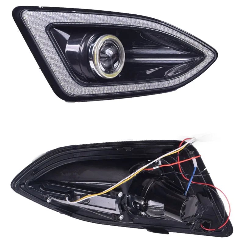 Светодиодный дневный ходовой светильник DRL противотуманная фара с COB Angel Eye 12V
