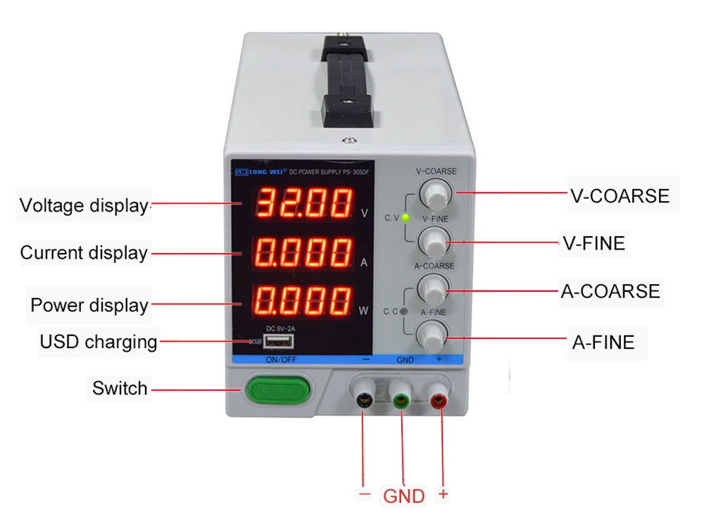 30V 10A Новый PS-3010DF 4-разрядный дисплей лабораторный источник питания постоянного
