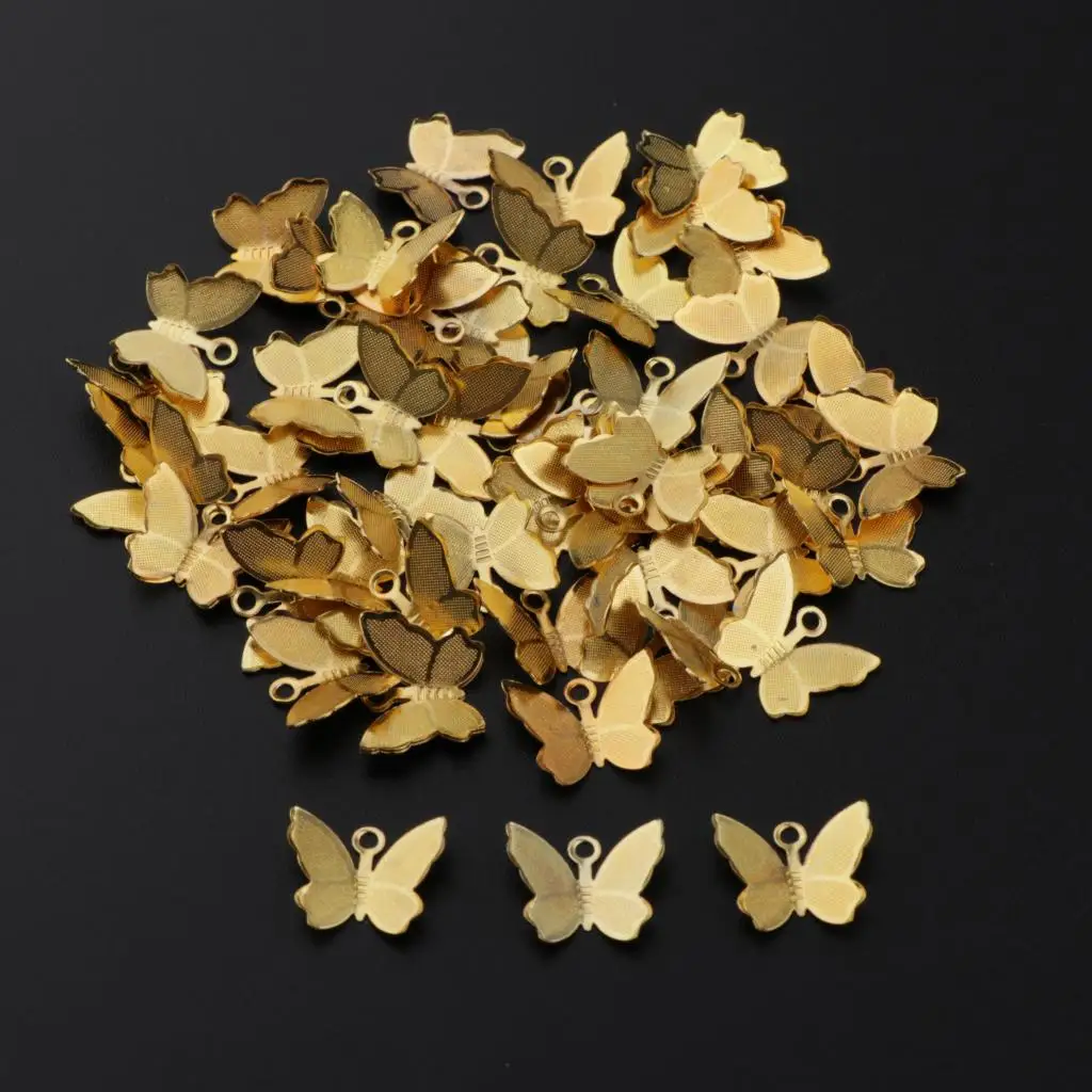 

50x Butterfly Charms Women Hair Accessory DIY Crafts Jewelry Making Findings