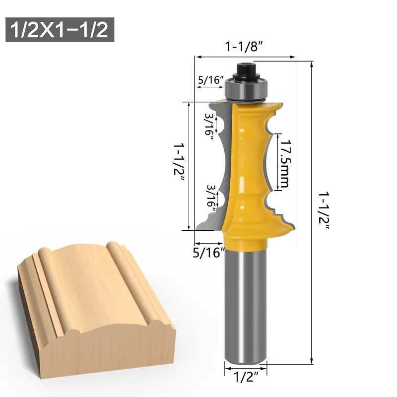 1Pc 1/2" 8mm 12mm Shank Chisel Woodworking Cutter Tools Mitered Drawer Front Molding Router Bit Wholesale Price | Инструменты