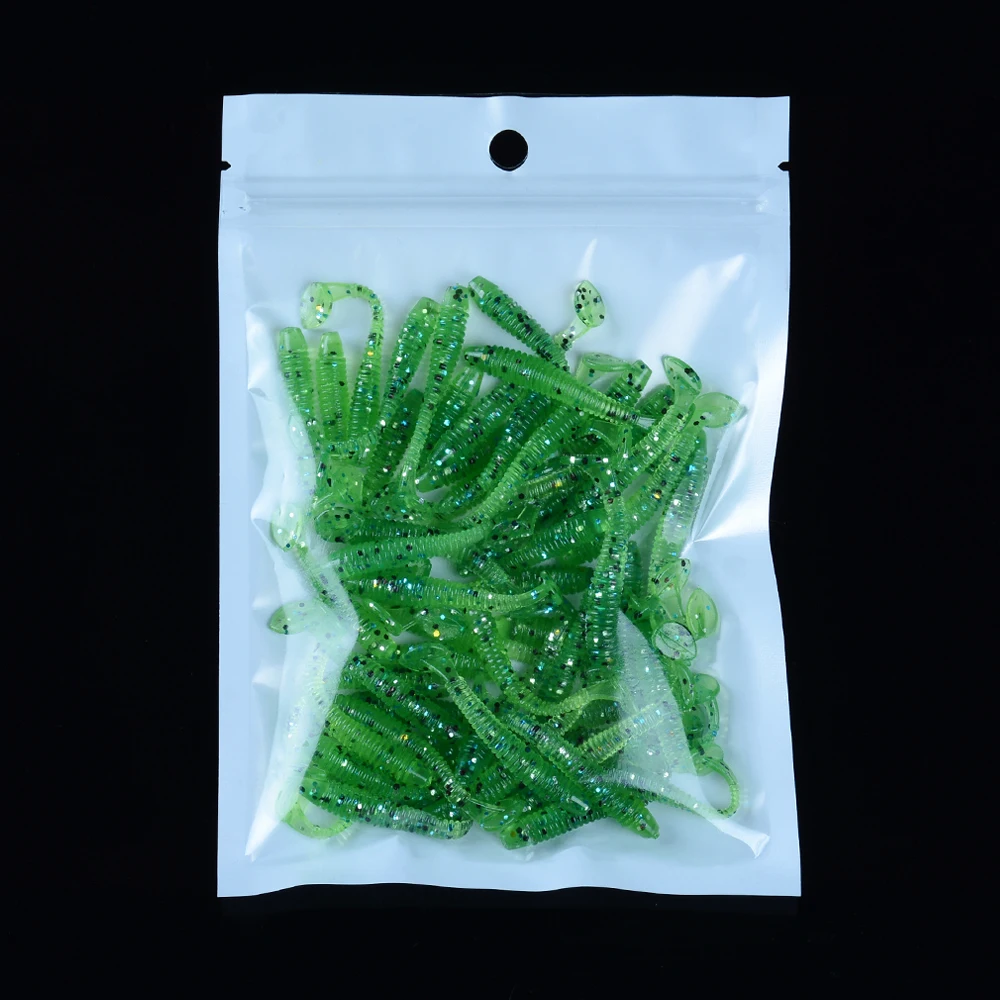 

50pcs/Lot Fishing Lures Soft Fishing Tackle Wobblers Artificial Bait Soft Worm Silicone Bait