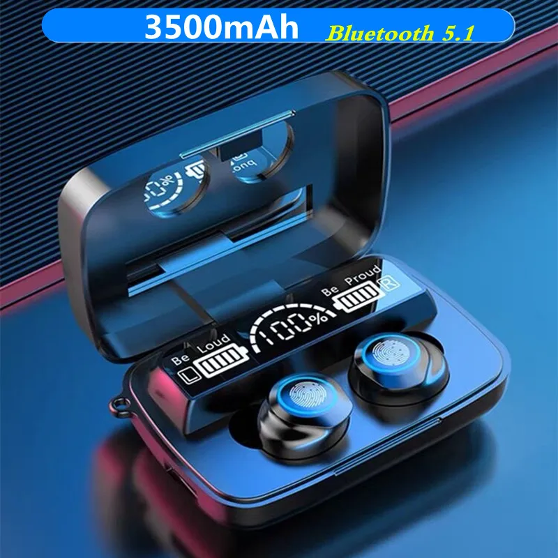 

TWS Bluetooth 5.1 Earphones 3500mAh Charging Box Wireless Headphone 9D Stereo Sports Waterproof Earbuds Headsets With Microphone