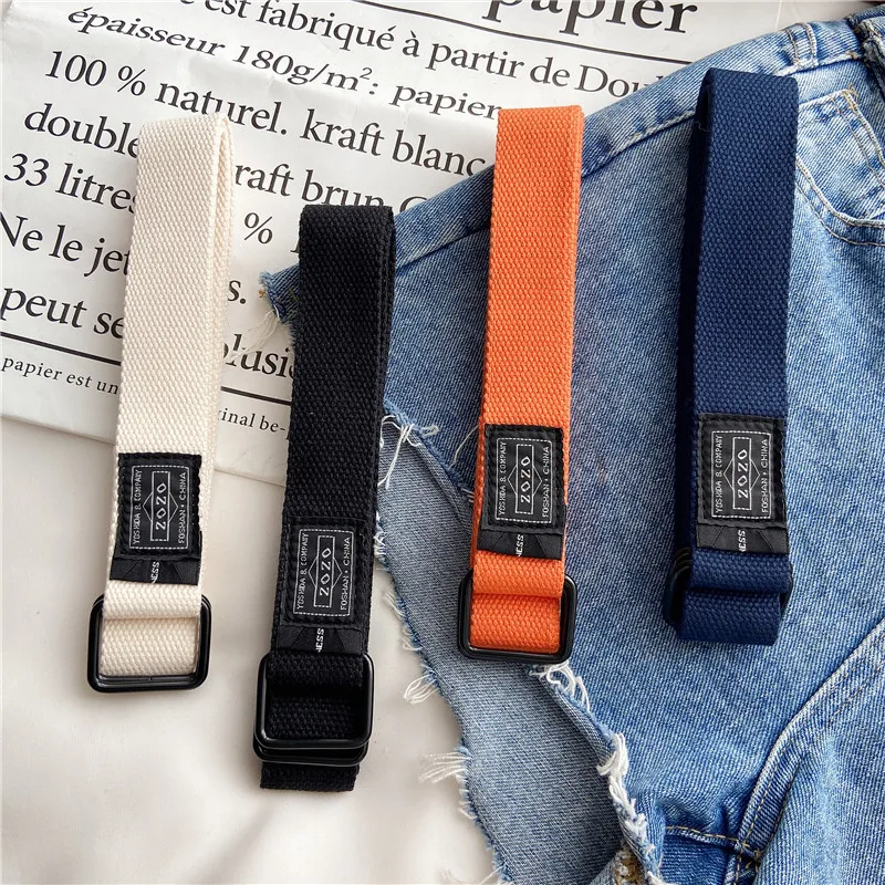 Ремень брезентовый для мужчин и женщин модный простой пояс студентов отдыха