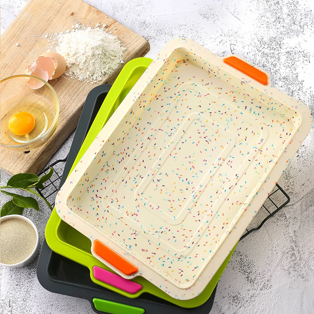 

Square Silicone Baking Tray Pan Mold Pan Bread Cake Mold Bakeware Mould DIY Pan Form High Temperature Resistant Cake Tool