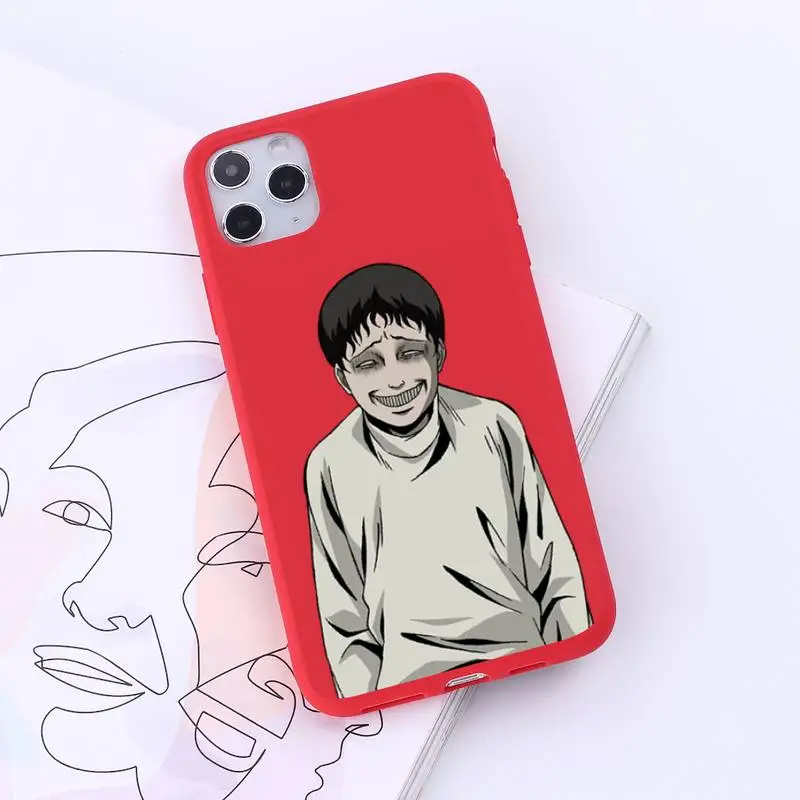 

Junji Ito Collection Tees anime Phone Case Candy Color for iPhone 6 7 8 11 12 s mini pro X XS XR MAX Plus