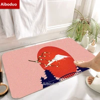 5080cm japanese style pink soft warm carpet nonslip bathroom mat mount fuji kitchen decor hallway entrance doormat rug floormat