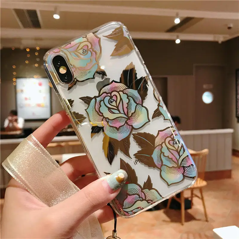 Силиконовый чехол для iphone 11 Pro XS Max X 7 8 Plus, чехол с цветами, мягкий ТПУ чехол для телефона s для iphone XS Max XR X 7 6 6S Plus, чехол - Цвет: 5