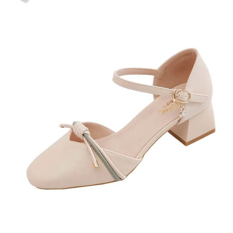 

2021 Fashion Peep Toe Women'S Square Heel Summer Shoes Female High Heel Woman Sandals Platform