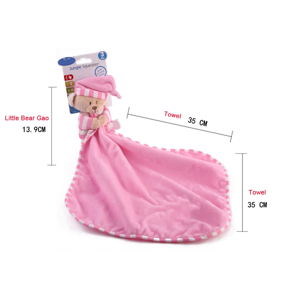 

Reassure Dolls Handkerchief Gifts Soothe Square Cartoon Bear Infant Sleeping Educational Soft Appease Towel Toys Newborn Baby