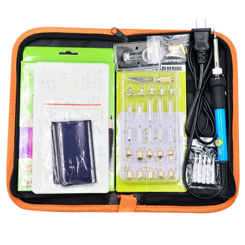 

71pcs Electric Soldering Iron Carving Pyrography Tool Wood Burning Embossing Soldering Pen Set Temperature Adjustable US EU UK
