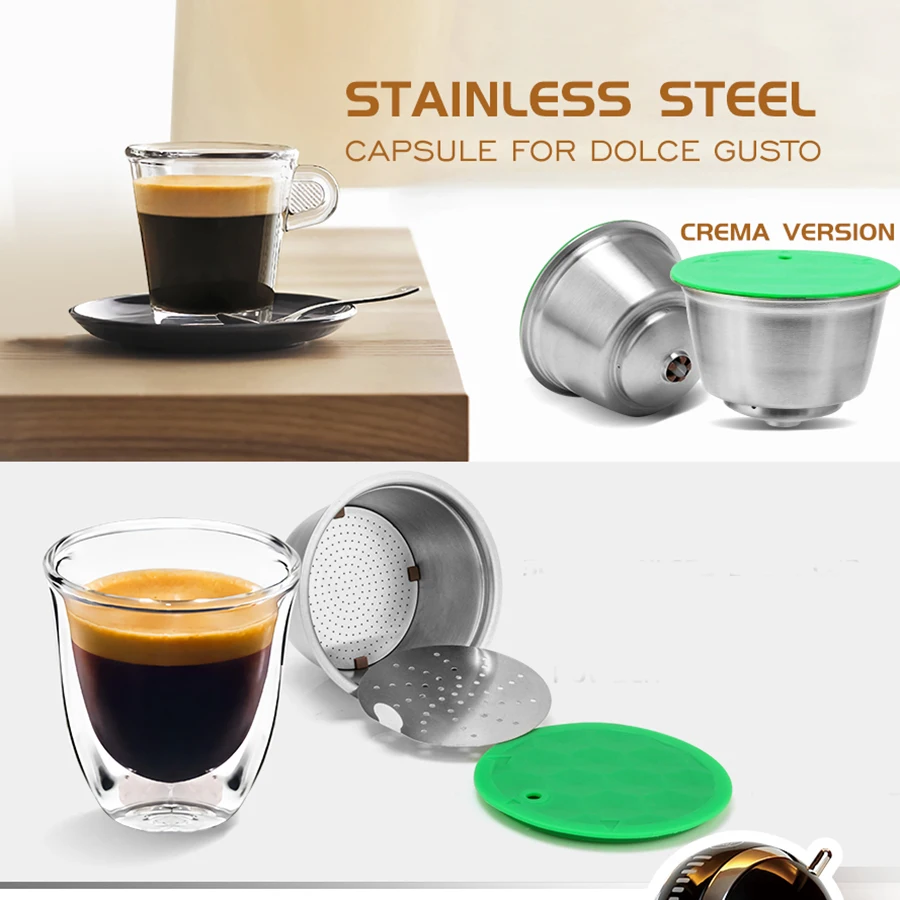 

ICafilas Vip Link Stainless Metal Rusable For Dolce Gusto Coffee Capsule fit Nescafe with Filter Ground