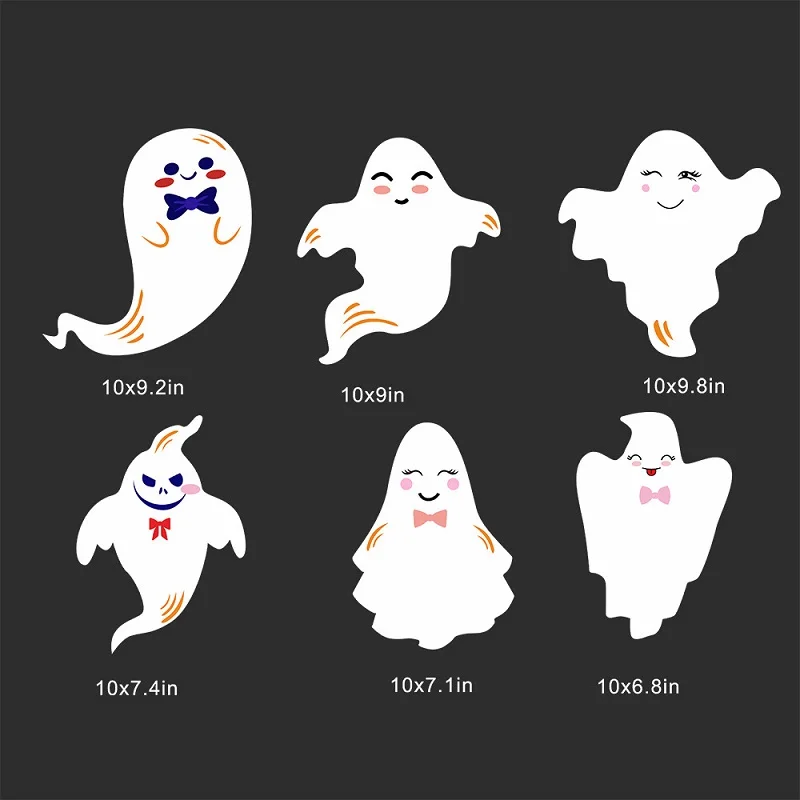 

6Pcs Happy Halloween Wall Stickers Cartoon Ghost Sticker For Floor Wall Window Door Class Decals DIY Horror Props Party Suppiles