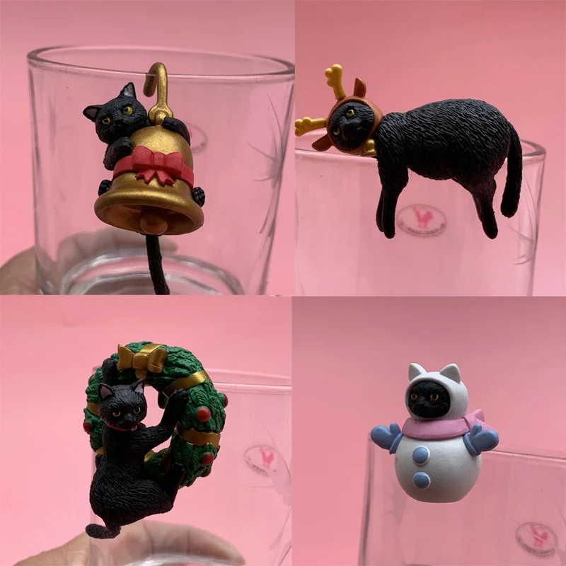 Черные кошки/миниатюрные животные/милые/сказочные садовые гном/искусственные