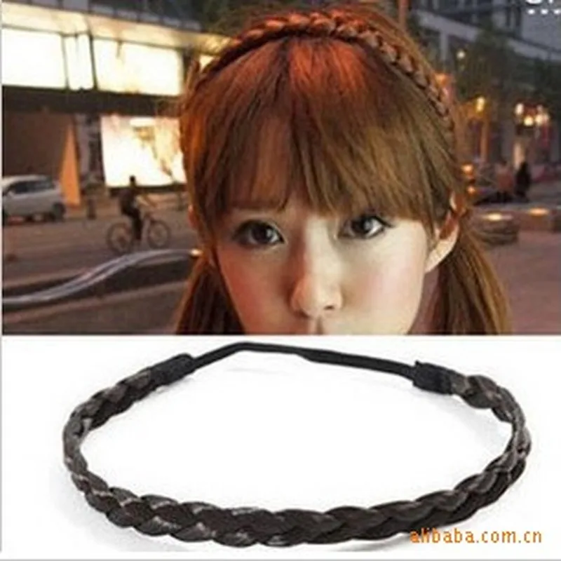 

1.5CM Girls Wig Headband Braids Hair Accessories Women Hairstyle Plait Braided Hair Band Girl Elastic Hairband Female Headwear