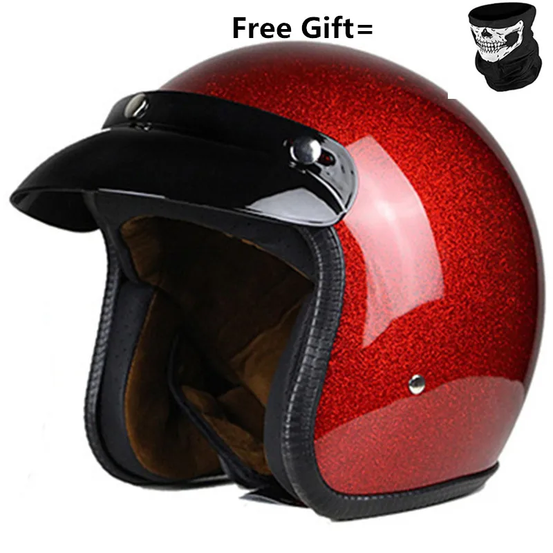 

Red Vintage Motorcycle Helmet Open Face Helmet Dot Approved Retro Moto Casco Capacete Motociclistas Capacete Ce