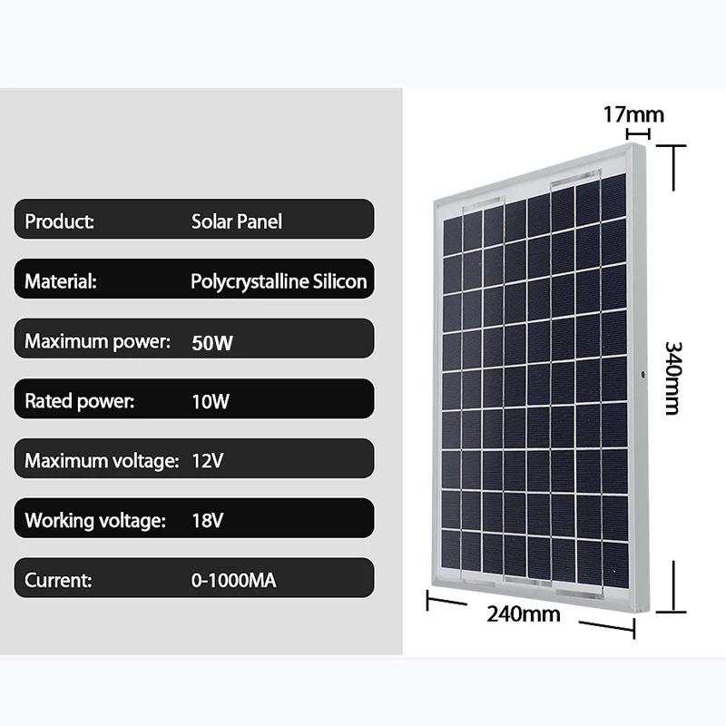 

Solar Panel System 18V 20W Solar Panel Battery Charger 10A/60A/100A Controller 1000W Solar Inverter Kit for Camping Home Grid
