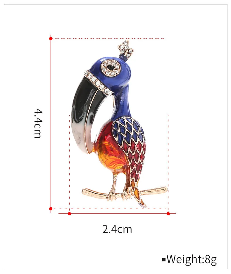 

Retro atmosphere woodpecker brooch texture color dripping rhinestone coat scarf scarves pin buckle