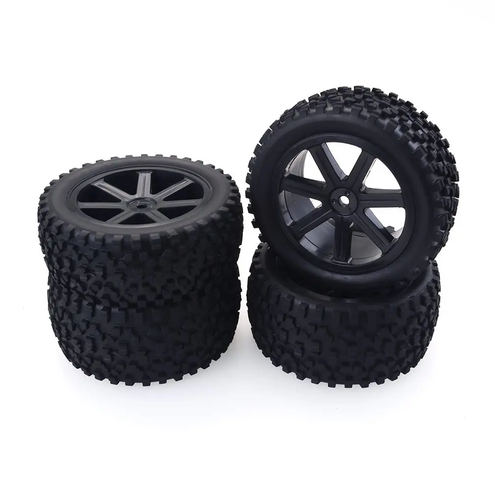 Black 4 шт. 1/10 RC автомобильные резиновые шины пластиковые колеса для Redcat HSP HPI Hobbyking Traxxas Losi VRX LRP zd Racing 1/10 багги - Цвет: Black