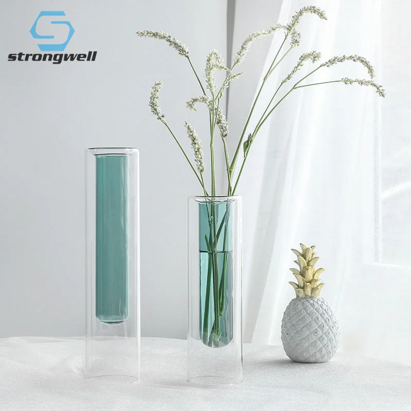 Двойная стеклянная пробирка Strongwell в скандинавском стиле держатель для растений