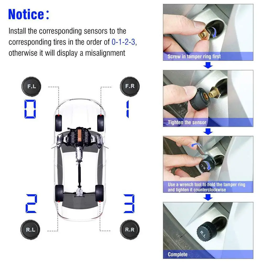 

Stable Tyre Detector Gauge Intelligent Monitor Alarm System USB LCD Display Low Energy Tmps Digital Automobile