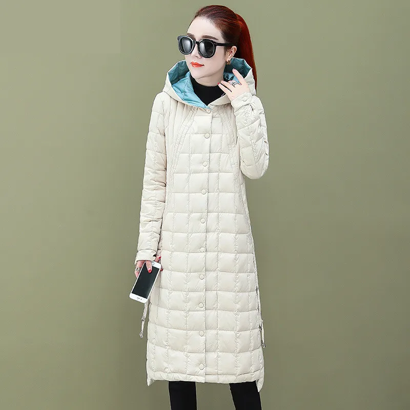 

2021 New Winter Women Collection Coat Winter Jacket Women Below Knee Length Warm Long Parka Quilting Hooded Wind Coat