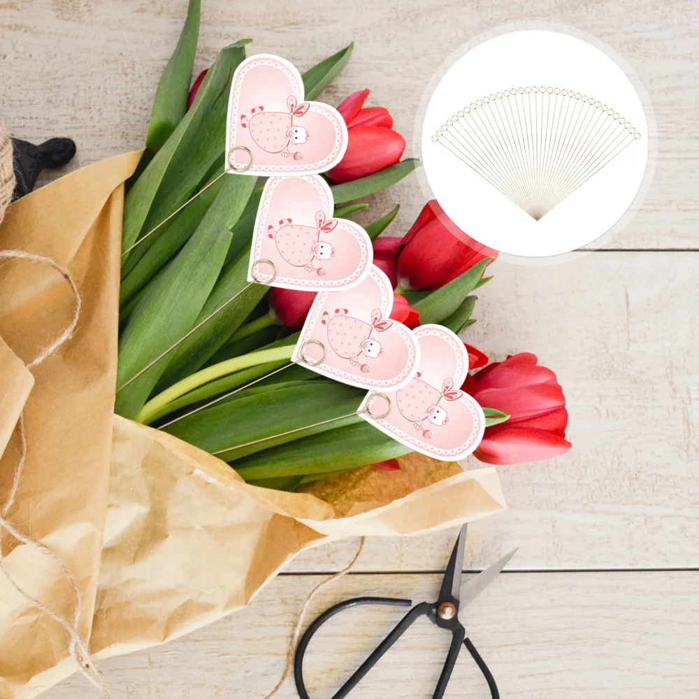 

50pcs Heart Shaped Blessing Fixed Clip Floral Place Cards Holder Banquet Clip