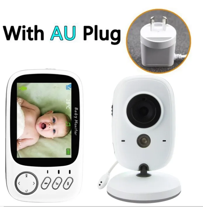 AU plug Детский монитор цветной видео беспроводной babyfoon baba электронная безопасность 2 разговора ночного видения Светодиодный контроль температуры bebek telsizi - Цвет: AU plug