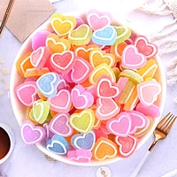10pcs resin frosted love heart candy decoration crafts flatback cabochon embellishments for scrapbooking kawaii diy accessories