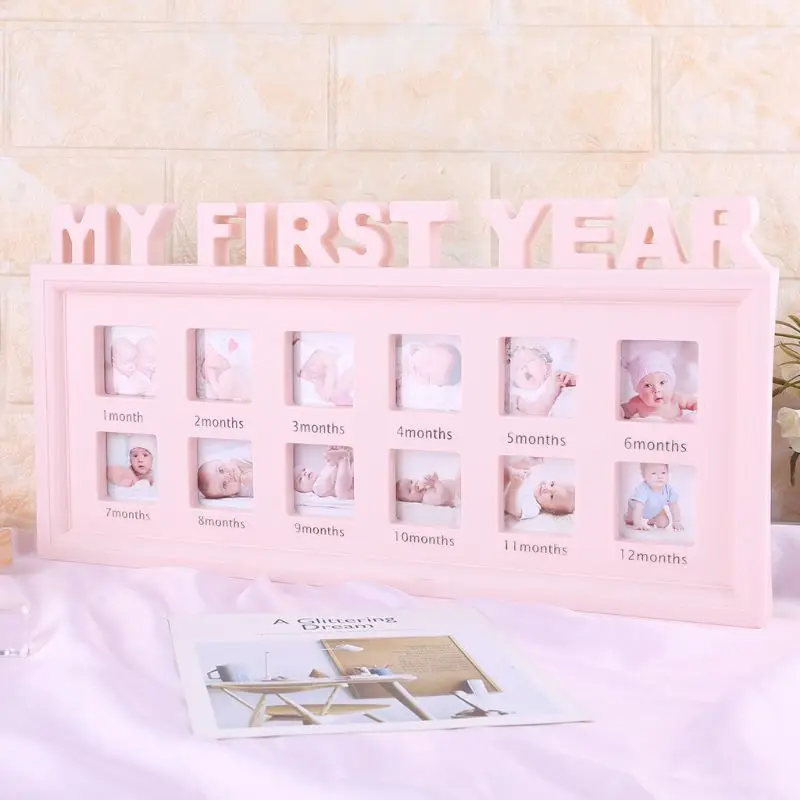 

Creative DIY 0-12 Month Baby "MY FIRST YEAR" Pictures Display Plastic Photo Frame Souvenirs Commemorate Kids Growing Memory Gift