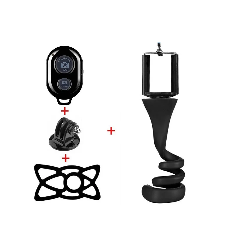 Монопод с гибким штативом для камеры и селфи-палки экшн-камеры Gopro SJCAM Xiao Yi Mi