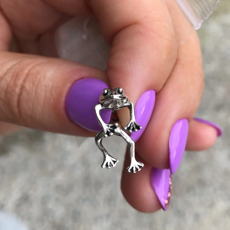 

2021 Fashion Women Goth Funny Frog Earrings for Girls Animal Gothic Punk Stud Earrings Piercing Female Korean Jewelry Brincos