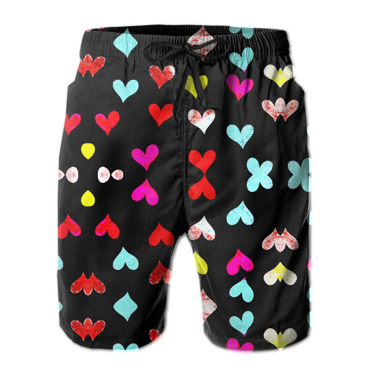 

Гавайские Брюки повседневные R92 дышащие быстросохнущие с юмором графито сердца сладкие сердца