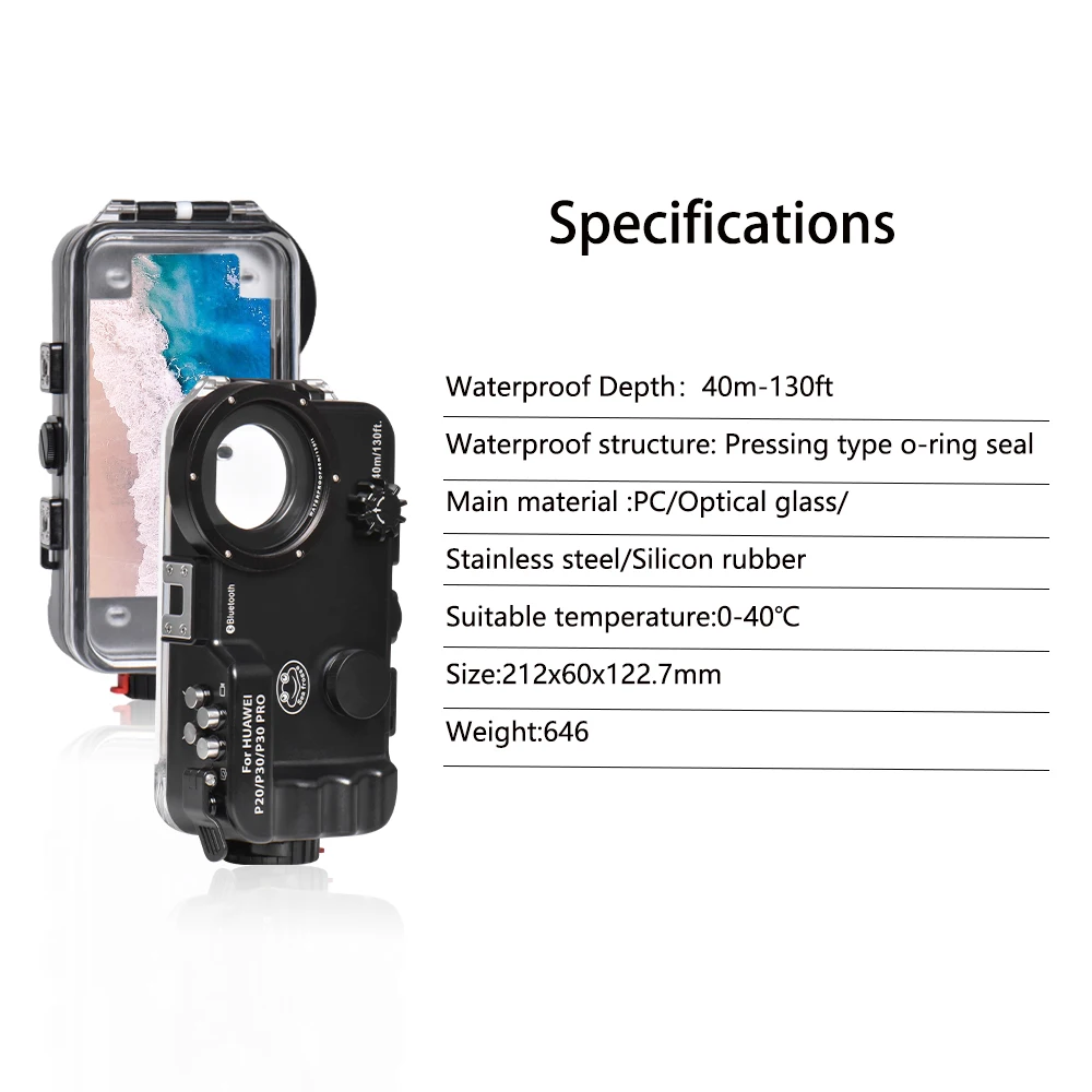 Seafrogs New For Huawei P20/P30/P30pro Waterproof Housing Professional Diving Underwater Photography 40M Phone Accessrories Case