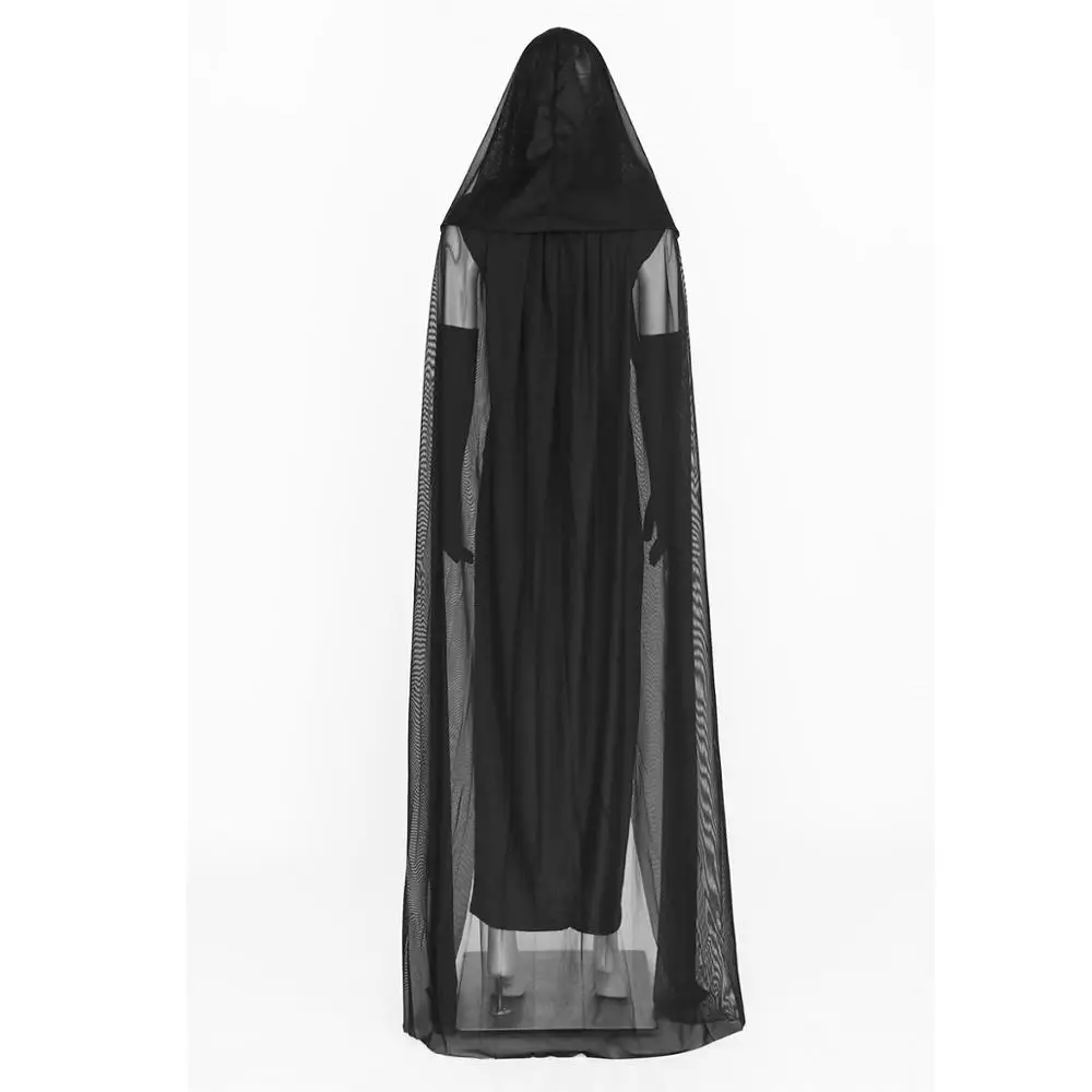 4Pcs Womens Vampire Wicked Witch Cosplay Costume Halloween Ghost Outfit Long Dress Hooded Cape Gloves and G-string Briefs | Тематическая