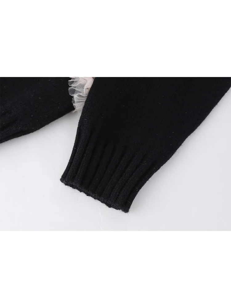 Женский свитер в стиле пэчворк Свободные Повседневные вязаные пуловеры с