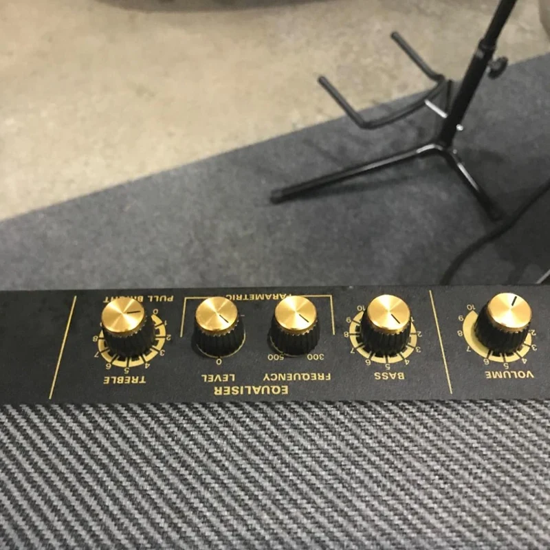 15Pcs Guitar AMP Amplifier Push on Fit Knobs Black with Gold Aluminum Cap Top Fits 6Mm Diameter Pots Marshall Amplifiers | Спорт и