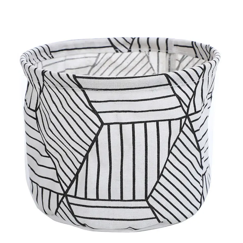 

Small Cotton And Linen Storage Basket Miscellaneous Storage Box Bread Basket Waterproof Fabric Bucket