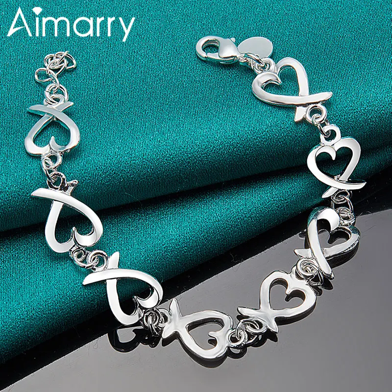 

Aimarry 925 Sterling Silver Charm Geometry Bracelet For Women Party Engagement Gifts Wedding Fashion Jewelry
