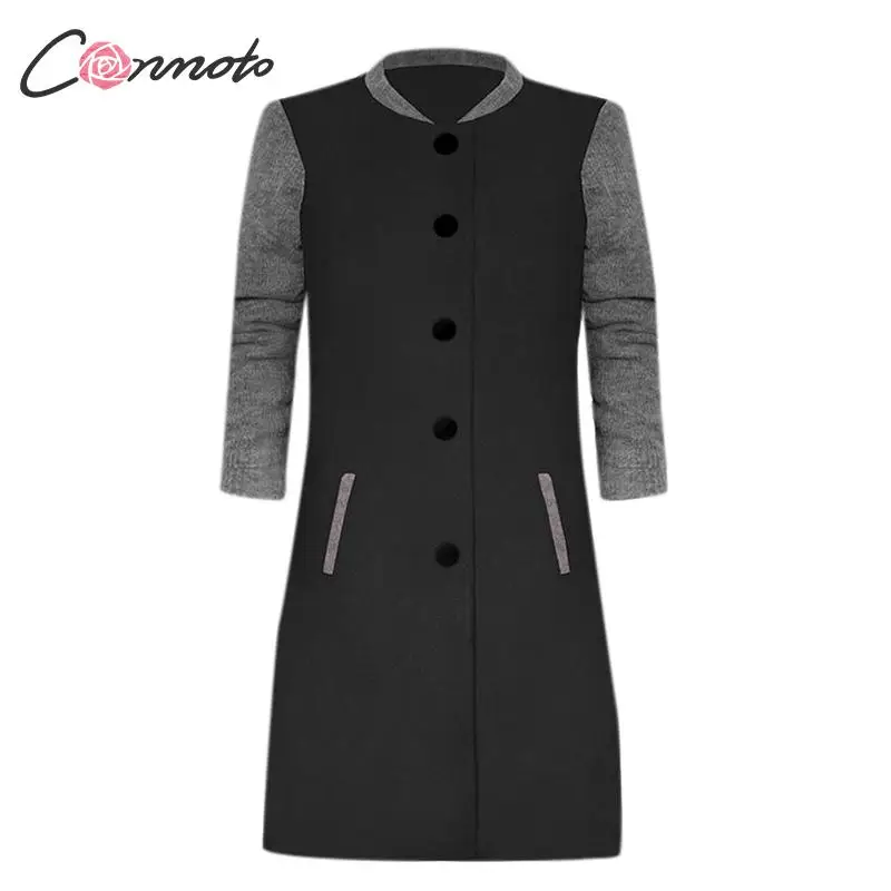 Conmoto лоскутное повседневное зимнее 2019 пальто куртка Женская Корейская Высокая