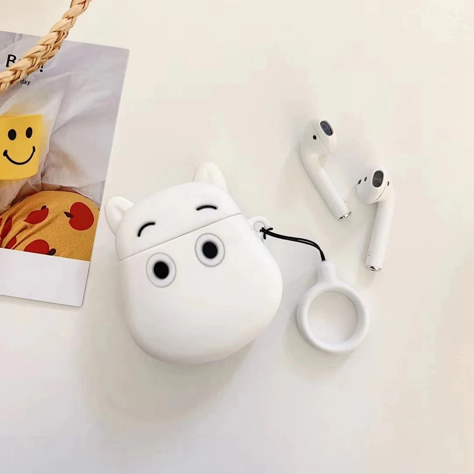 Чехол для AirPods, мультяшный силиконовый чехол для Apple Air pods 2, милый чехол для наушников, сумка для наушников, чехол с кольцом, аксессуары - Цвет: 419-B