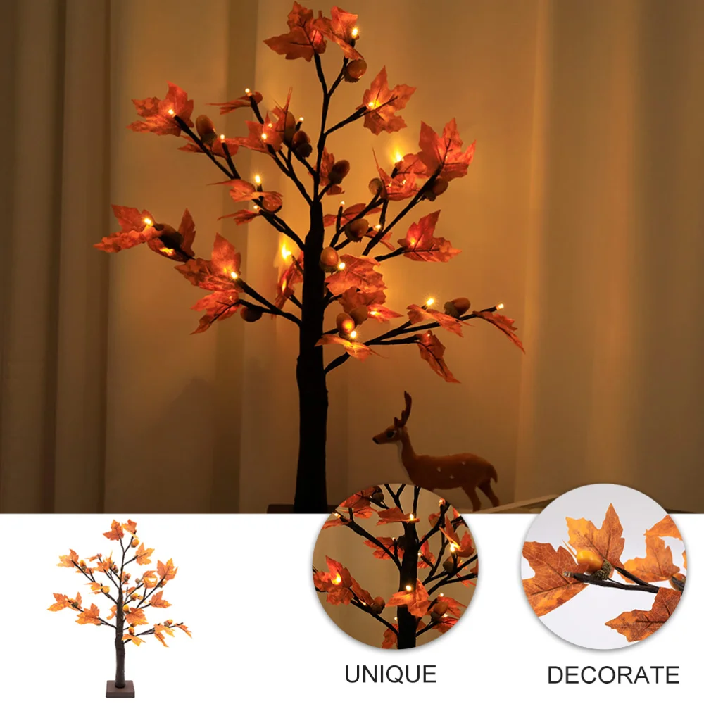 

1pc Creative Table Lamp Maple Tree Shape Decorative Lamp Night Light for Home