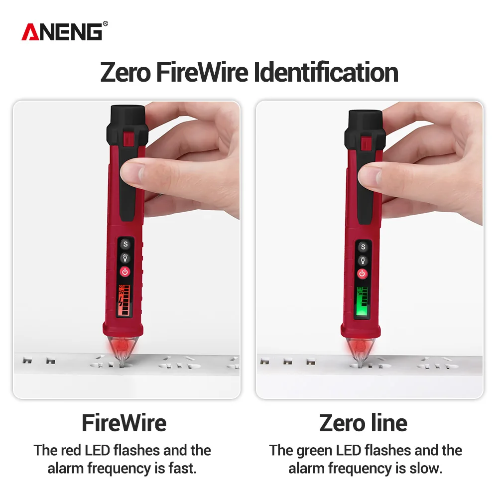 Цифровой детектор напряжения VC1010 Pen 12-1000 В AC/DC бесконтактный Тестер в виде ручки