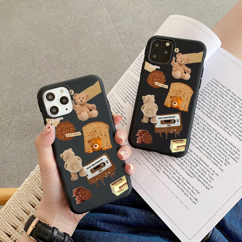 Забавные хлеб медведь Печатный Чехол для мобильного телефона iphone 11 Pro max 7 8 plus X XR XS