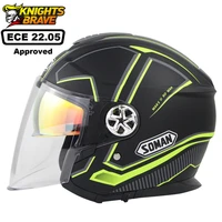 motorcycle helmet double lens moto helmet open face motorcycle racing off road helmet casco moto capacete casque ece approved