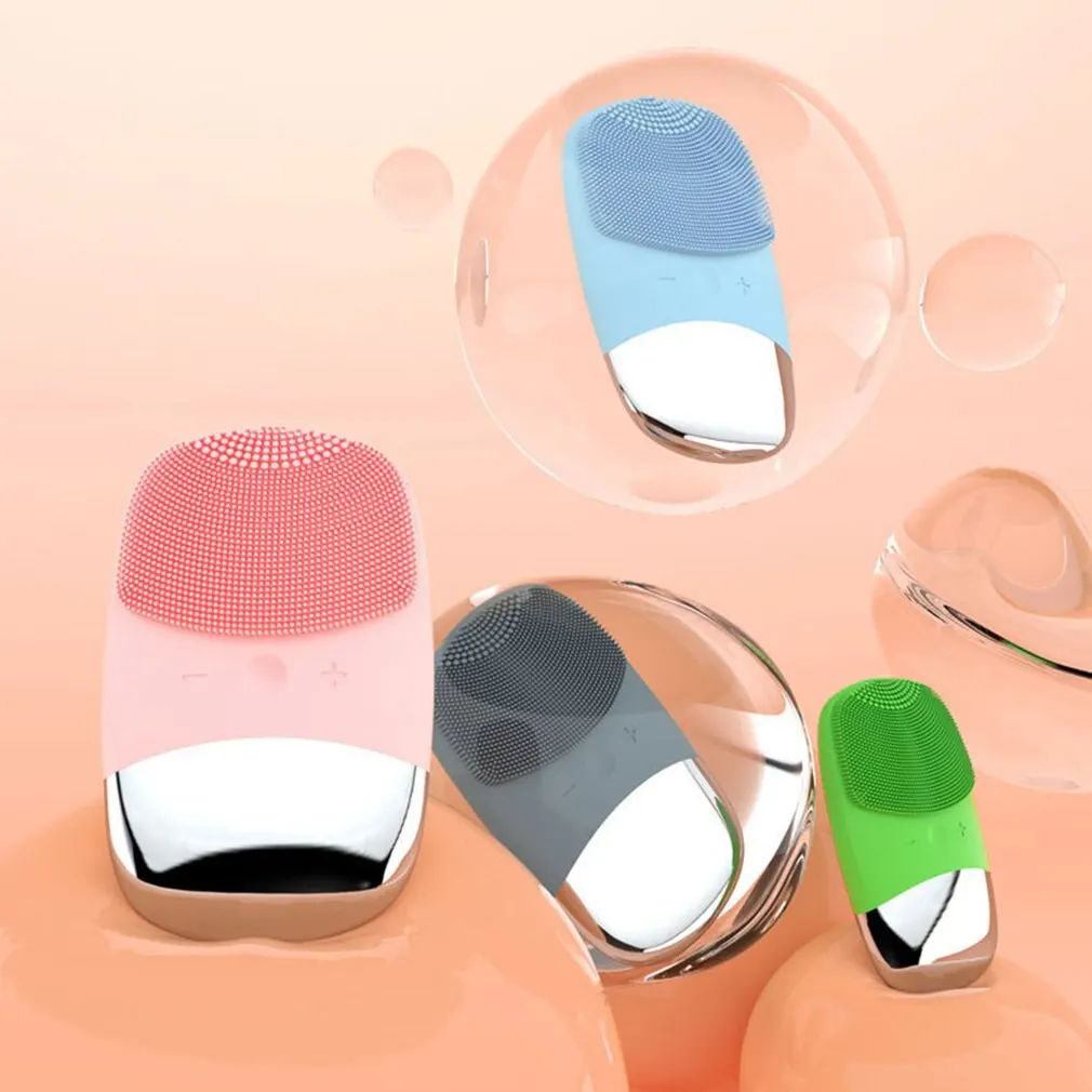 

Mini Electric Silicone Facial Cleansing Brush Sonic Facial Cleansing Brush Skin Massager Skin Care Tools 4-color Optional
