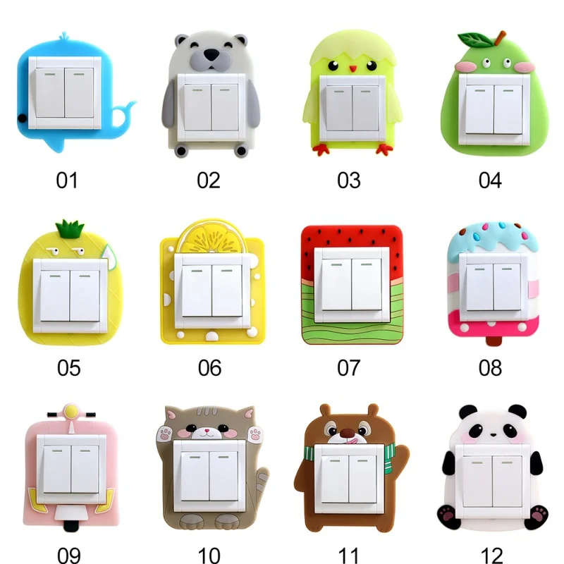 Милый светящийся настенный стикер для выключателя бытовой наклейки на