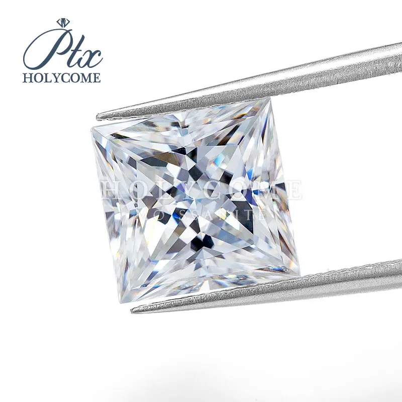 

Wholesale DEF colorless 9.5*9.5mm VVS clarity princess cut synthetic moissanite