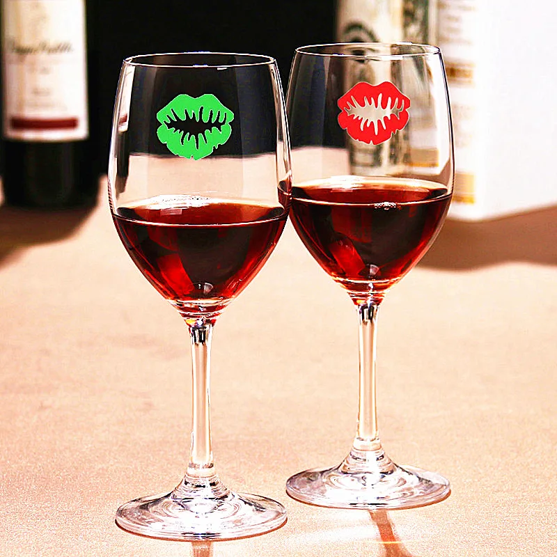 6pcs/12pcs Set Silicone Glass Wine Lip Shaped Label Marker Recognizer Tea Mug Cup Bottle Logo Party Supplies Multi Color | Дом и сад